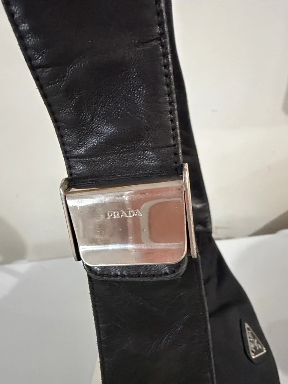 Prada Black Nylon Messenger Bag with Adjustable Strap